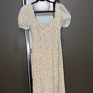 Streetwear Society Green Floral Midi Dress